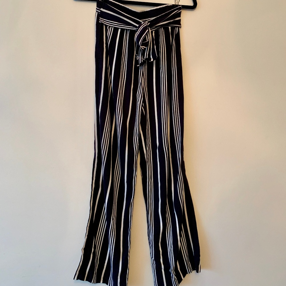 Striped Navy & White Pants